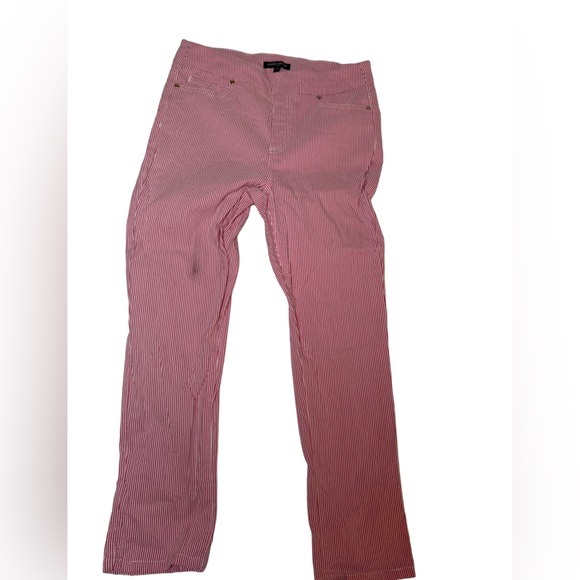 Mario Serrani Rose Striped Straight Leg Pants - Picture 1 of 5